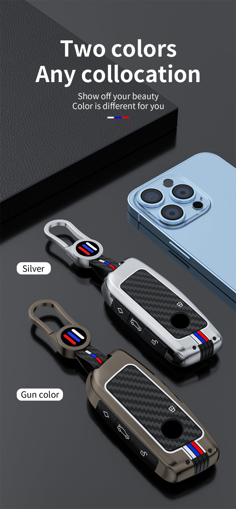 Alloy & Carbon - BMW Compatible Key Fob Cover