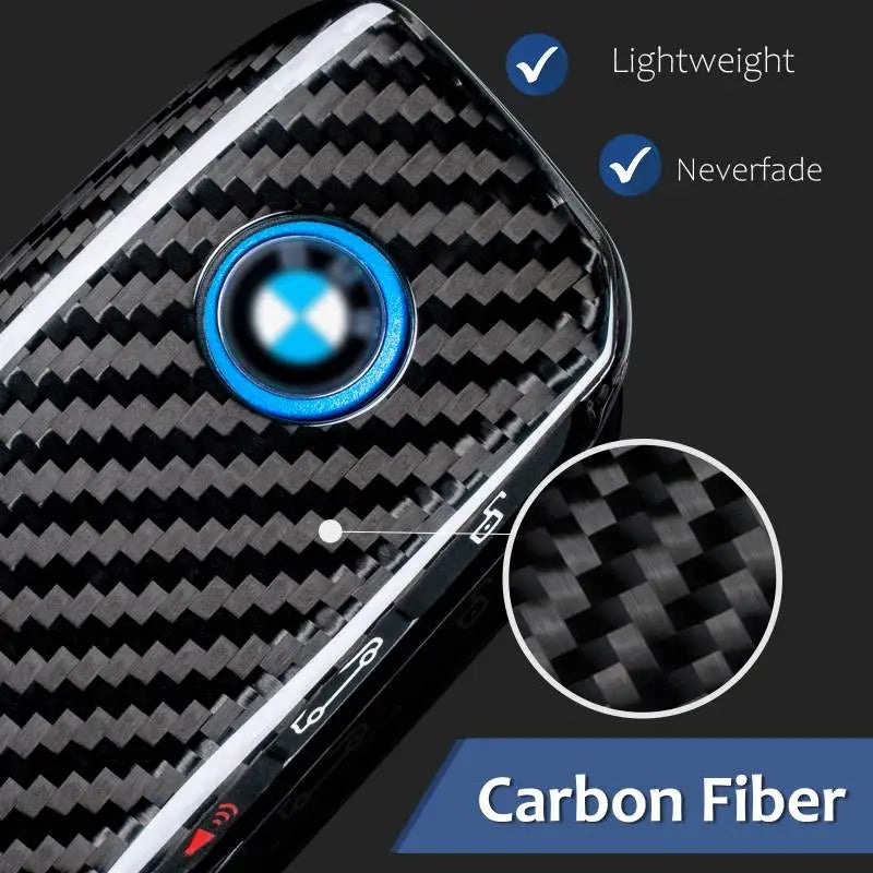 Real Carbon Fiber BMW Compatible Key Fob Cover