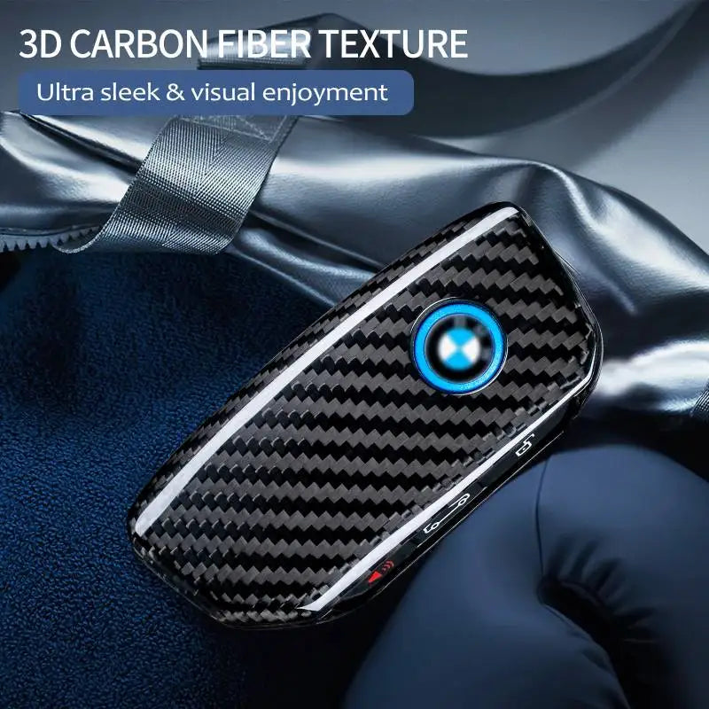 Real Carbon Fiber BMW Compatible Key Fob Cover