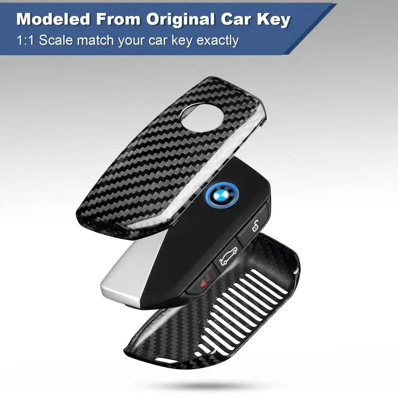 Real Carbon Fiber BMW Compatible Key Fob Cover